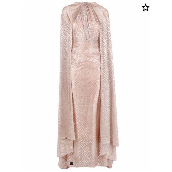 NWT Talbot Runhof long-sleeve draped maxi dress Size 4 $2750 - Picture 3 of 13